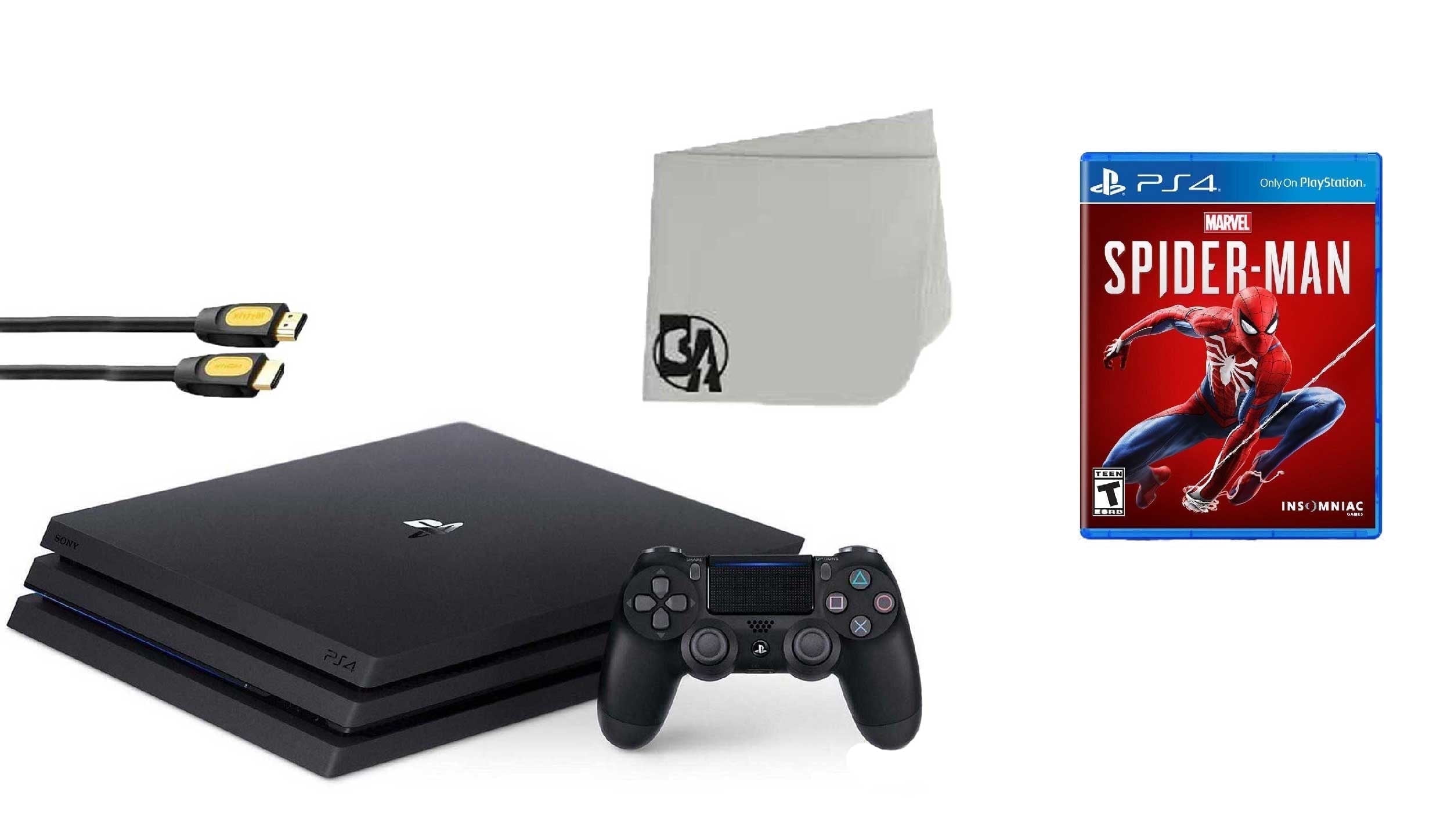 Restored Sony PlayStation 4 PRO 1TB Gaming Console Black with Spider-Man BOLT AXTION Bundle (Refurbished)